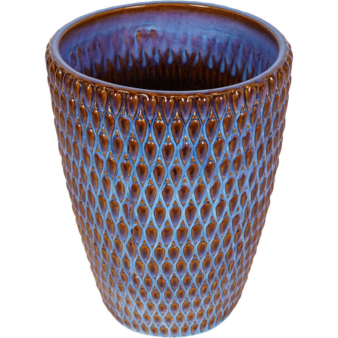 Mediterranean Reactive Glaze Ceramic Blue Planter